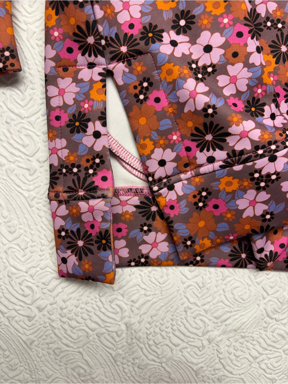 SSYS Pink Floral Half-Zip Women's Sweatshirt - Picture 7 of 8